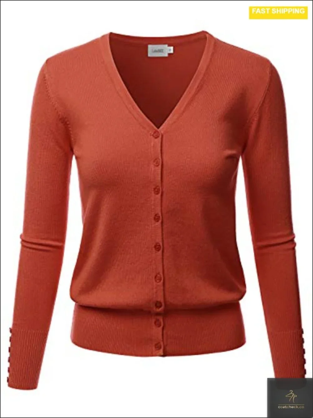 V-Neck Long Sleeve Button Down Knit Cardigan Sweater